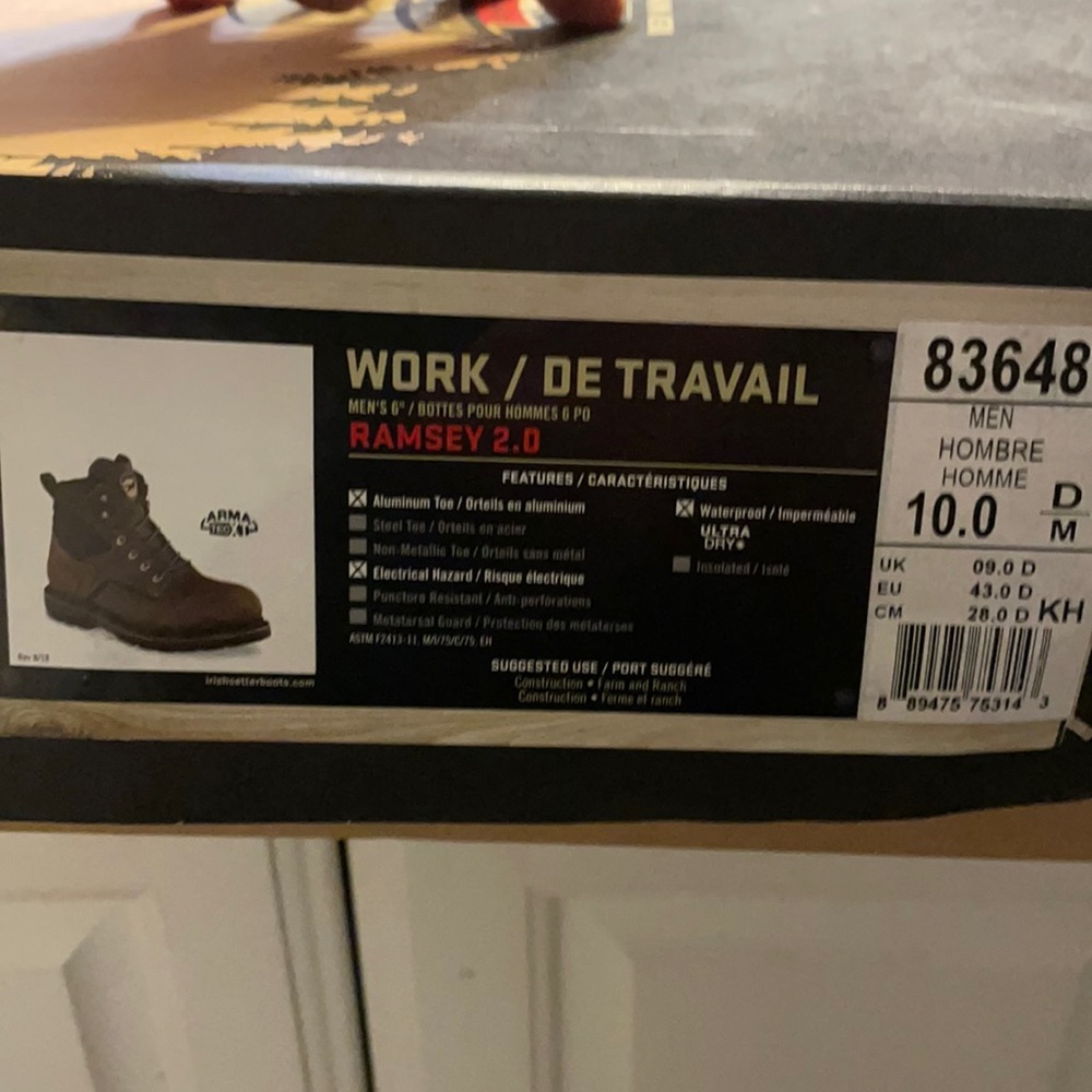 NWOT Red wing Irish Setter 6” Steel Toe work boot